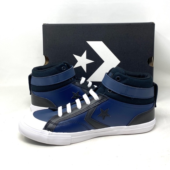 Converse Pro Blaze Strap Leather Sneakers High Top Navy Casual Women Kid A04834C - Picture 6 of 9